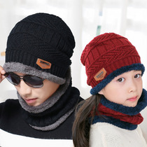 Northeast Harbin Xuexiang Anti-cold winter plus suede cover headhat men children knit hat circumference neck protective ear wool line hat