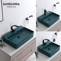 Peacock blue Nordic art table basin Wash basin Household wash basin Bathroom Creative ceramic wash basin