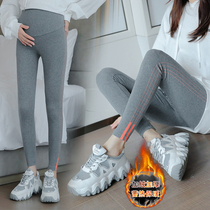 Pregnant women leggings autumn and winter plus velvet thickened 2020 New pregnant women pants autumn fashion tide mother wear belly pants