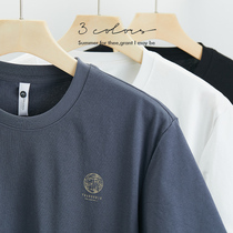 Hanska crewneck half sleeve T-shirt mens ins trend wild summer new fashion letter print casual short sleeve men