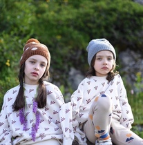 Milk dads Home spot Jelly mallow new children full print pure cotton 100 lap sweaters 3Z