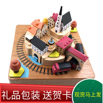 Taiwan Music Box Live Wooden Fun Autumn Train Eight Music Box Kids Cute Christmas Gift Boyfriend
