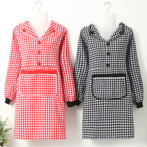 Fashion Pure Cotton Apron anti-oil stain Home Kitchen Thin breathable ladies Long sleeves Hood Clothes Adults work clothes