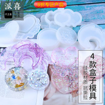 Paixi crystal drop glue diy handmade jewelry Crown cherry blossom love silicone box mold jewelry storage box