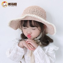 Korean baby hat Summer girls sun hat Big coastal beach hat Summer children fisherman hat female straw hat