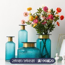 Nordic transparent glass vase ornaments living room flower arrangement hydroponic plant glass vase ins wind dried flower vase