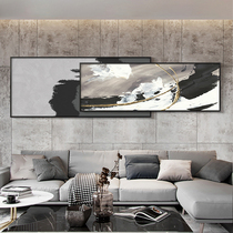 Modern light luxury living room decoration painting black and white gray abstract sofa background wall hanging painting oil painting simple atmospheric overlay painting