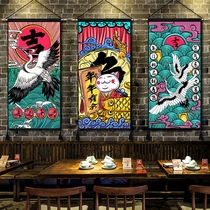 Chinese style Chinese style hanging painting fabric rental ins hanging cloth hotel Japanese Ukiyo-e national tide homestay decoration retro