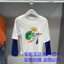 Annil Annil Anel Club 2021 Fall New Boy Round Knitted Sleeve Knife Sweater AB131700