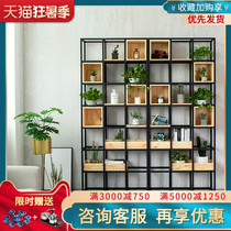 American Industrial style Office Wrought iron partition shelf loft Dining room Living room decoration bookshelf Floor-to-ceiling multi-layer