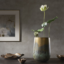 Tao originated from the United States Tapio green copper gradient vase Indian handmade hammer decorative vase