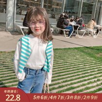 Little pudding baby baby childrens clothing 2021 girls New baby foreign style cotton T-shirt children autumn clothes long sleeve coat tide