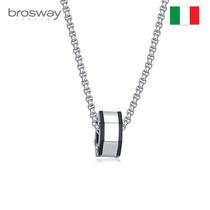 brosway STEAM Series Bolt Shape Pendant Mens Titanium Steel Necklace Accessories Neck Jewelry