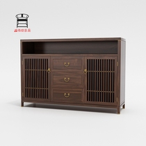 Black Walnuts Solid Wood Dining Side Cabinet Tea Water Cabinet New Chinese Style Villa Kitchen Disposal Cabinet Modern Minima Restaurant Lockers