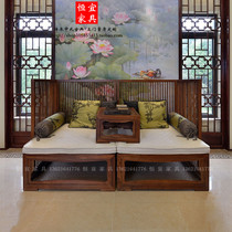 Hangyi Little Hedgehoppy Hanzhu Bed KangySeveral Solid Wood Redwood Furniture Modern New Chinese Flower Muluo Hantai