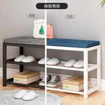 Nordic shoe change stool hanger integrated doorway coat rack