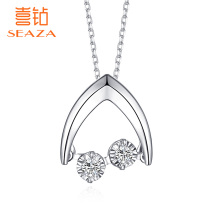 Happy Diamond White 18K gold diamond necklace women set simple pendant smart car flower diamond fashion choker jewelry
