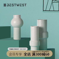 BEST WEST creative ceramic vase ornaments modern simple living room wine cabinet dry flower insert vase soft decoration