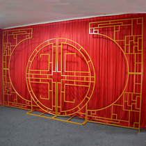 New Chinese wedding props iron screen concentric circle Chinese wedding supplies background scene stage decoration door