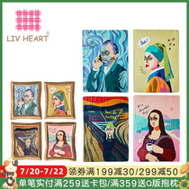 LIWHEART Mona Lisa Van Gogh painting Nordic pillow living room Sofa cushion Creative funny Birthday gift