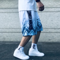 ZACHARIAH gradient shorts Hip-hop national tide brand letter graffiti print loose couple ins sports casual pants