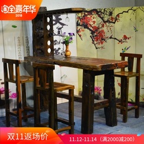 Boat wood furniture old boat wood bar bar nostalgic retro bar boat wood bar chair combination factory direct sales