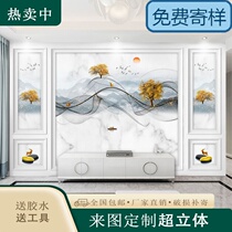 New TV background wall mural modern minimalist decoration 18d three-dimensional self-contained border mural home film and television Wall