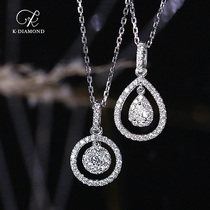 kkidamond diamond pendant diamond necklace hearken pendant 18k platinum diamond collarbone chain woman