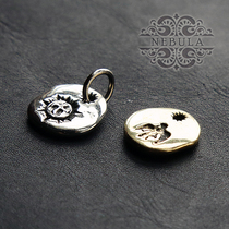 Pure copper handmade brass white copper with split ring Flying Eagle Eagle cake pendant pendant accessories DIY jewelry bronze medal