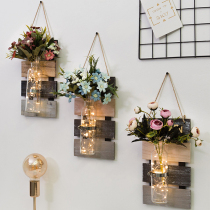 American pastoral wall hanging hydroponic flower pot Hanging wall decoration vase Restaurant flower simulation plant wall decoration flower basket