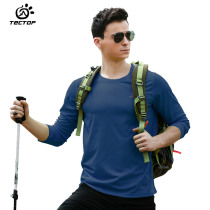 tectop autumn outdoor round neck quick-drying T-shirt mens long sleeve quick-drying clothes Womens thin sports quick-drying top