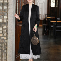 Bangrobe coat outer with retro-antique dress female spring and autumn thin embroidery tattoo Han clothing female long-term sweater