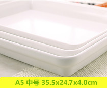 Plastic tray white rectangular melamine large size flower pot water plate deepening cooked food stewed food plate