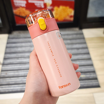 Han Style Simplicity Joins Wind Insulation Cup With Straw Lady High Face Value 304 Stainless Steel Students Small Cups Portable