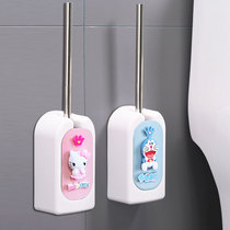 Household toilet brush set creative non-perforated toilet wash toilet brush cute long handle no dead corner cleaning brush