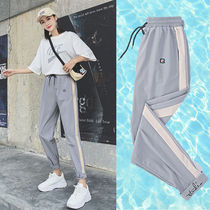 Ice silk sweatpants womens ins summer thin cec slacks children 2020 New straight nine casual pants