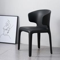 Nordic simple retro PU leather back chair creative restaurant post-modern negotiation designer leisure study chair