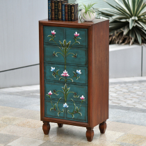 Rypoetry European And European Style Solid Wood Five Fighting Cabinet Living Room Home Decoration Bedroom Containing Cabinet brief Painted Five Closet