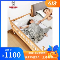 Babu bean solid wood childrens bed with guardrail splicing large bed widened boy and girl single bed splicing bed crib