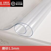 LXRXDD soft glass PVC tablecloth waterproof anti-scalding and oil-proof wash-free plastic round dining table mat transparent tea table glue