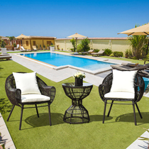 Outdoor rattan wicker chair three-piece outdoor balcony chair indoor leisure small coffee table courtyard table and chair combination