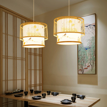 New Chinese bamboo chandelier Simple retro dining room lighting Classical country living room study bedroom Southeast Asian lighting