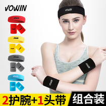 Sports wristband headband suit men and women fitness running sweat hijab hair band basketball sweating wrist equipment customization