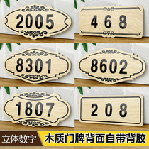 House number plate number plate household wooden Community hotel room number card box number customized room number number plate door number plate number sign sign plate number OEM