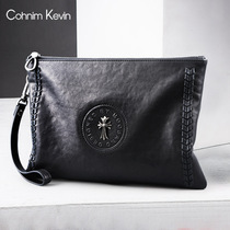 Cohnim Kevin men's leather handbag trendy men's bag luxury clutch woven clutch high-end