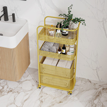 Iron Art Leaning Against Wall Narrow Shelving Cart Bathroom Toilet Dirty Clothes Basket Bathroom Rack Towel Floor containing shelf