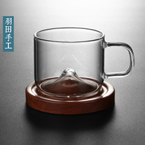 Pluta Transparent Heat Resistant Glass Tasting Cup Master Cup Single Cup New Wood Bottom Kung Fu Small Tea Cup Sub Tea Cup