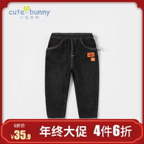 Boys jeans 2021 autumn new baby foreign style pants baby cotton Joker casual pants tide