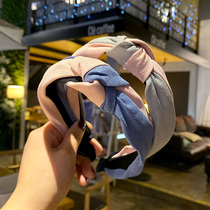 Korean version of hairband hairband Korean simple fabric Mori female hair belt Joker Japanese and Korean wash face wide edge headdress 2019 New