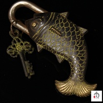 Bronze brass handmade fish lock more than year old fish lock decorative lock copper products